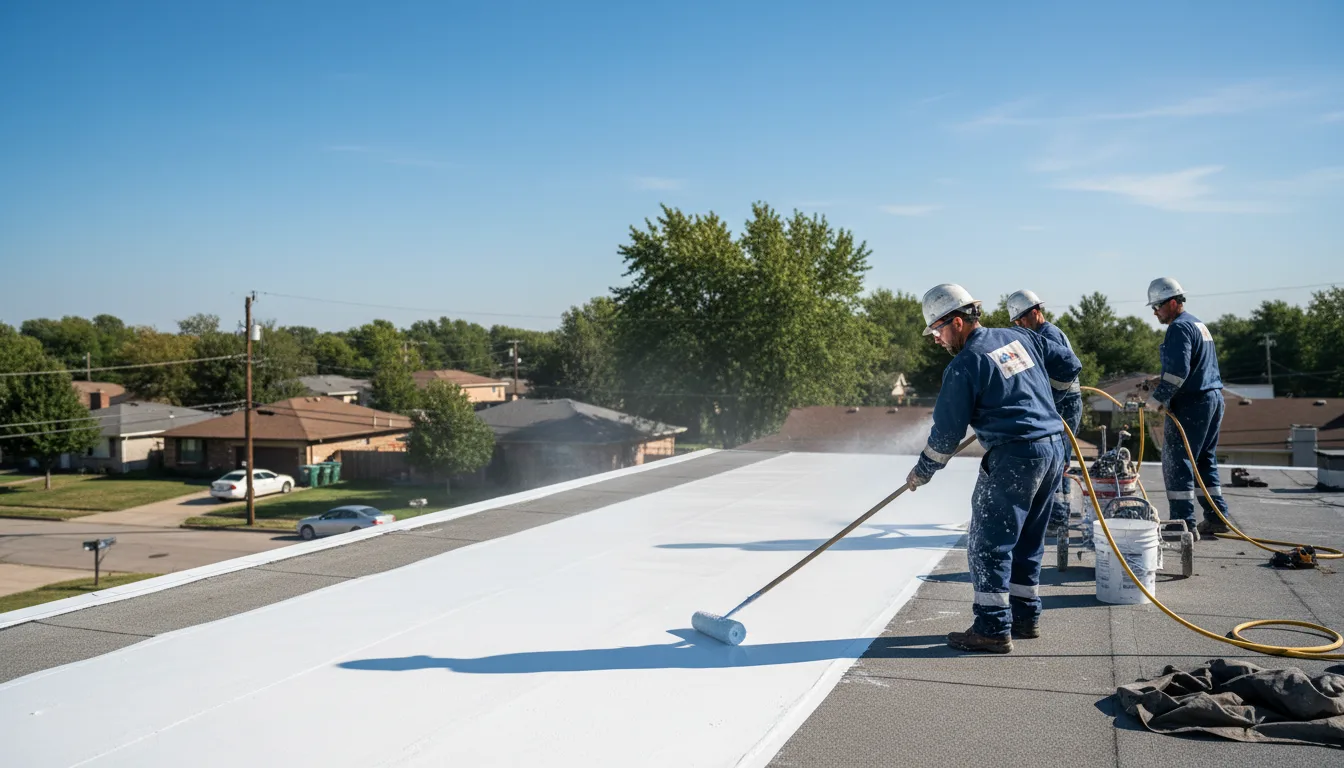 Commercial roof coating in Brownstown, IL near me